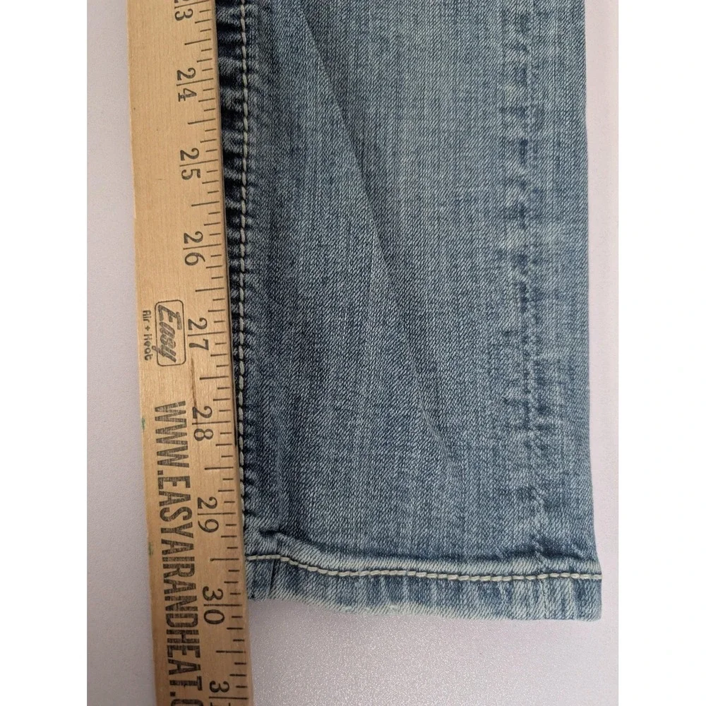 Miss Me Jeans Womens 26 Blue Skinny Stretch‎ Fleur de Lis Rhinestones JP578352